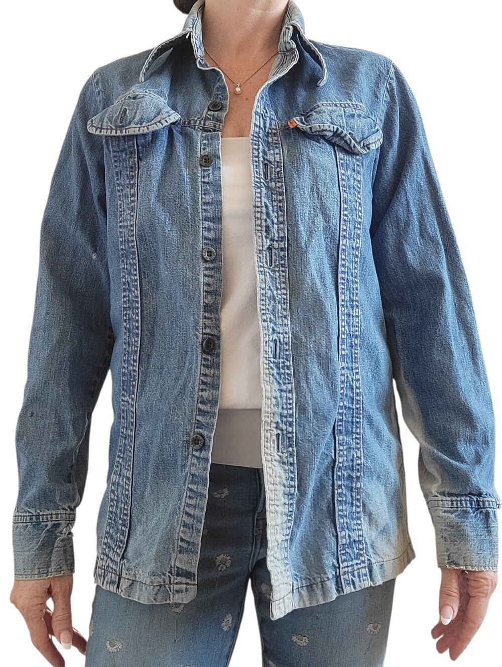 Vintage 1970s Levis Panatela Denim Shacket Trucker Lightweight Jacket - Picture 12 of 13